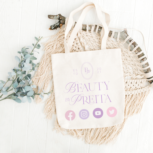 BeautybyPreita Reusable Cotton Tote Bag